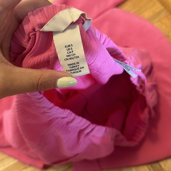 H&M Pink wide leg pants with side tie - Picture 4 of 4